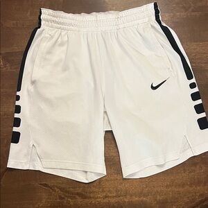 Nike Men's White Athletic Shorts with Black Accents